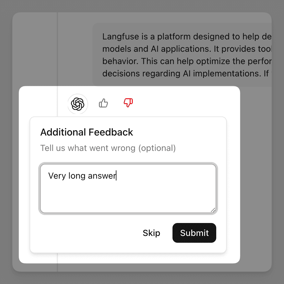 User Feedback Example